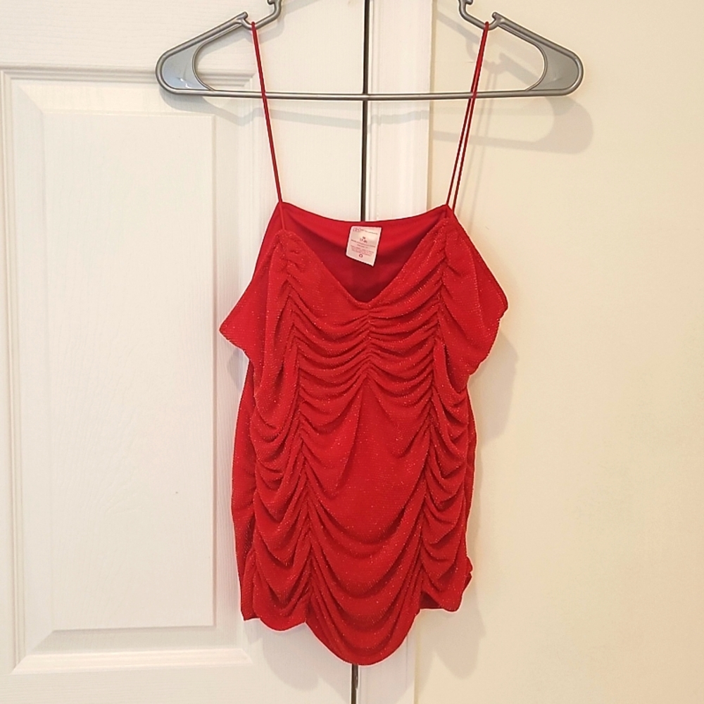Medium (7-9) red sequins spaghetti strap top